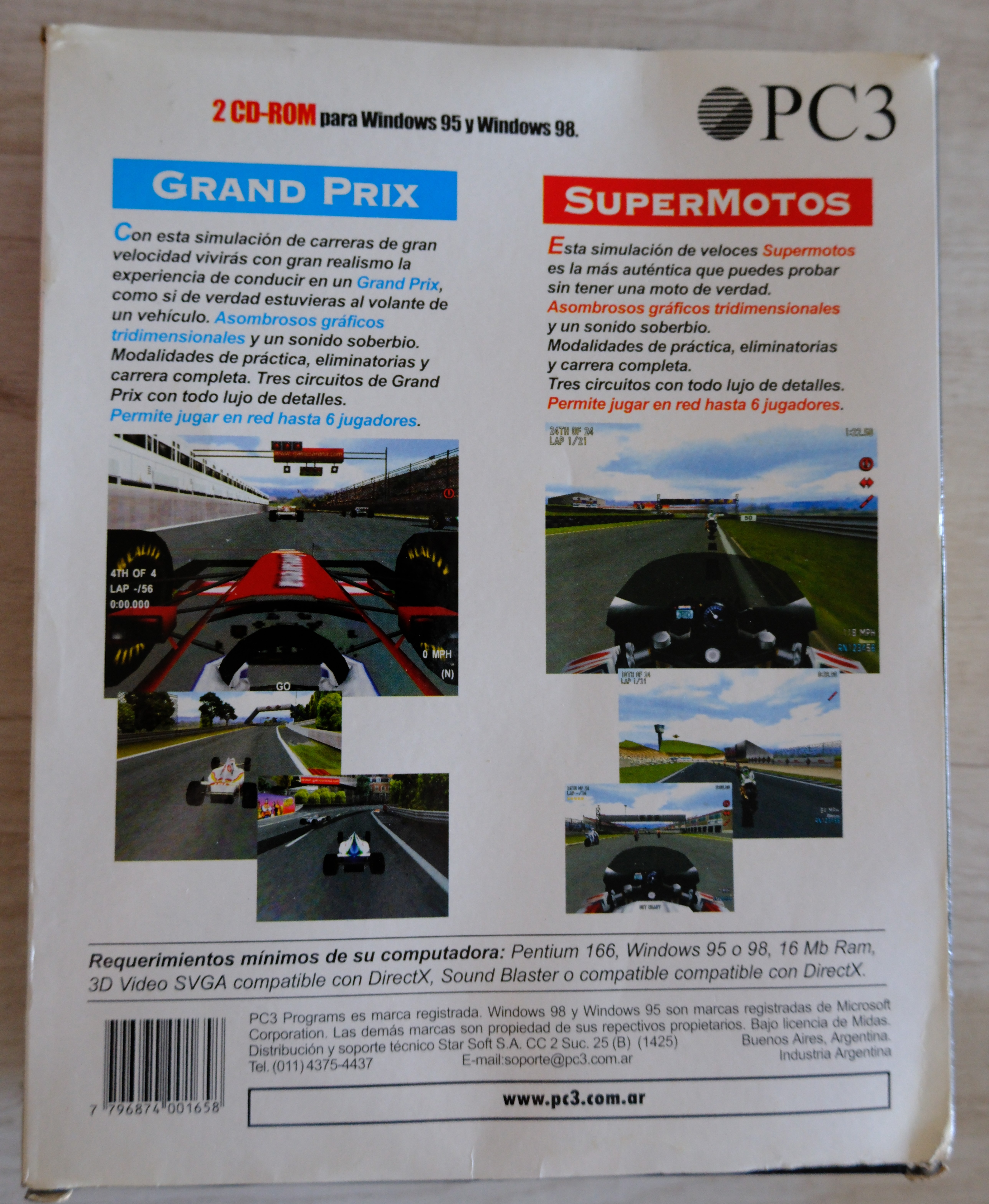 2 Juegos de Carreras - PC3 Programs - Dorso