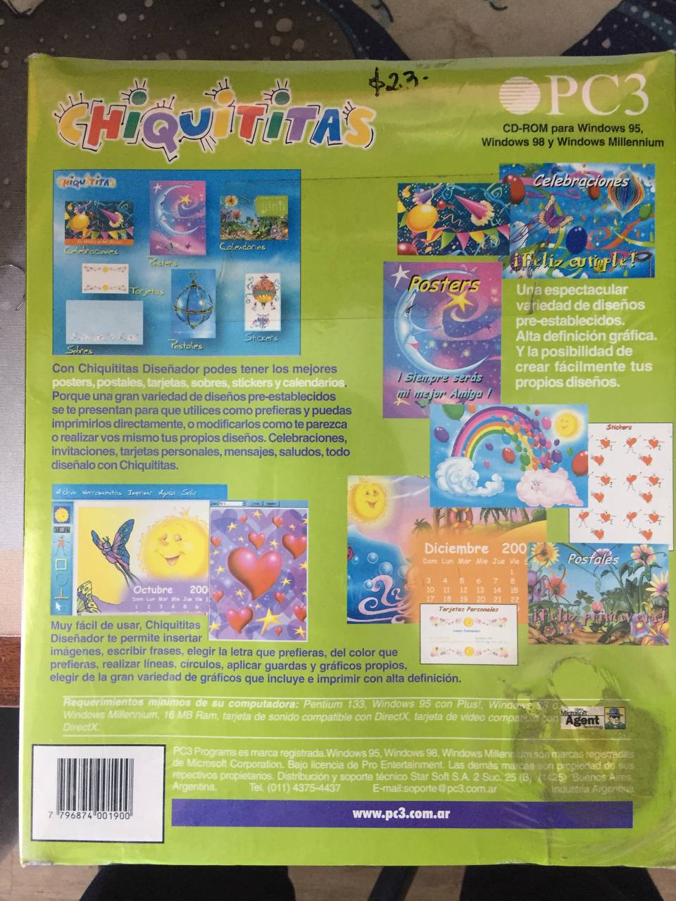 Chiquititas Diseñador - PC3 Programs - Dorso