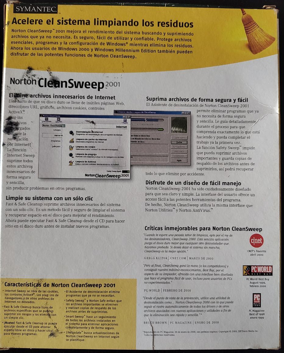 Norton CleanSweep - Dorso