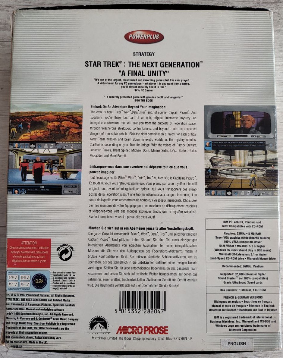 Star Trek - Microprose - Back